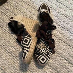 Tory Burch Espadrilles Wedge Brown & Taupe
